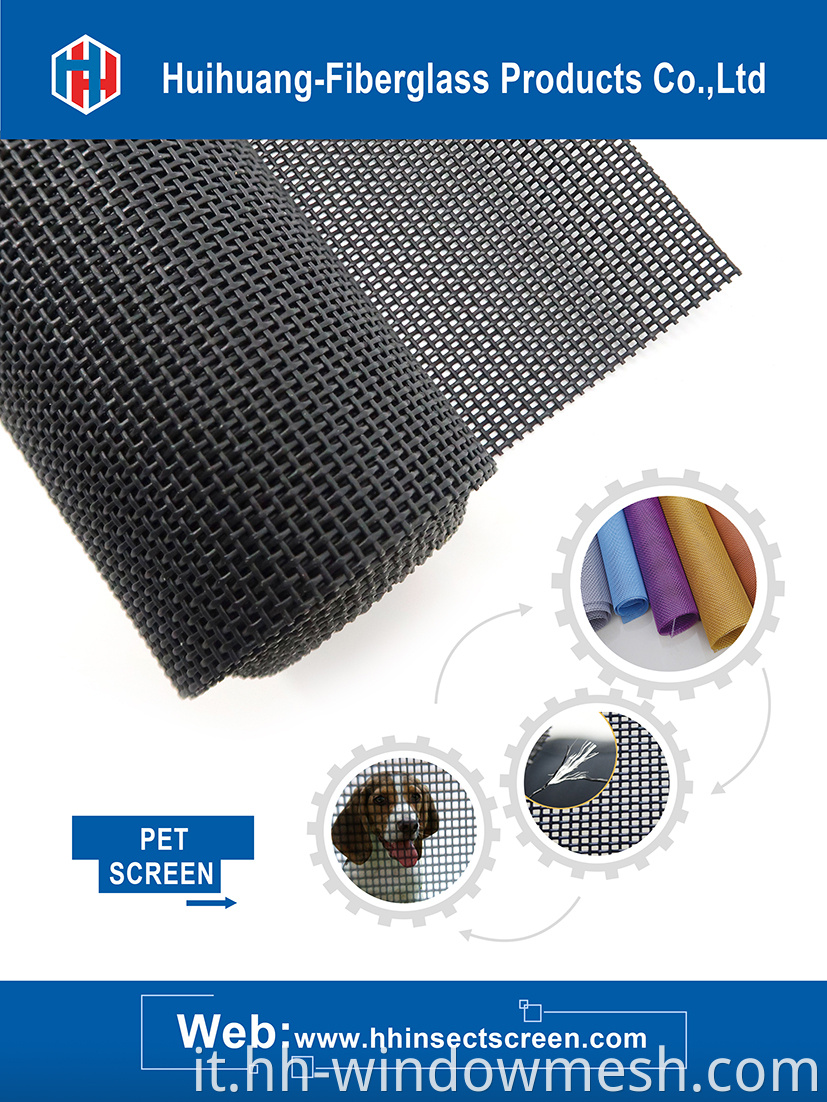 Produzione di fabbrica PVC Schermata in mesh poliestere con rivestimento PET Schermata